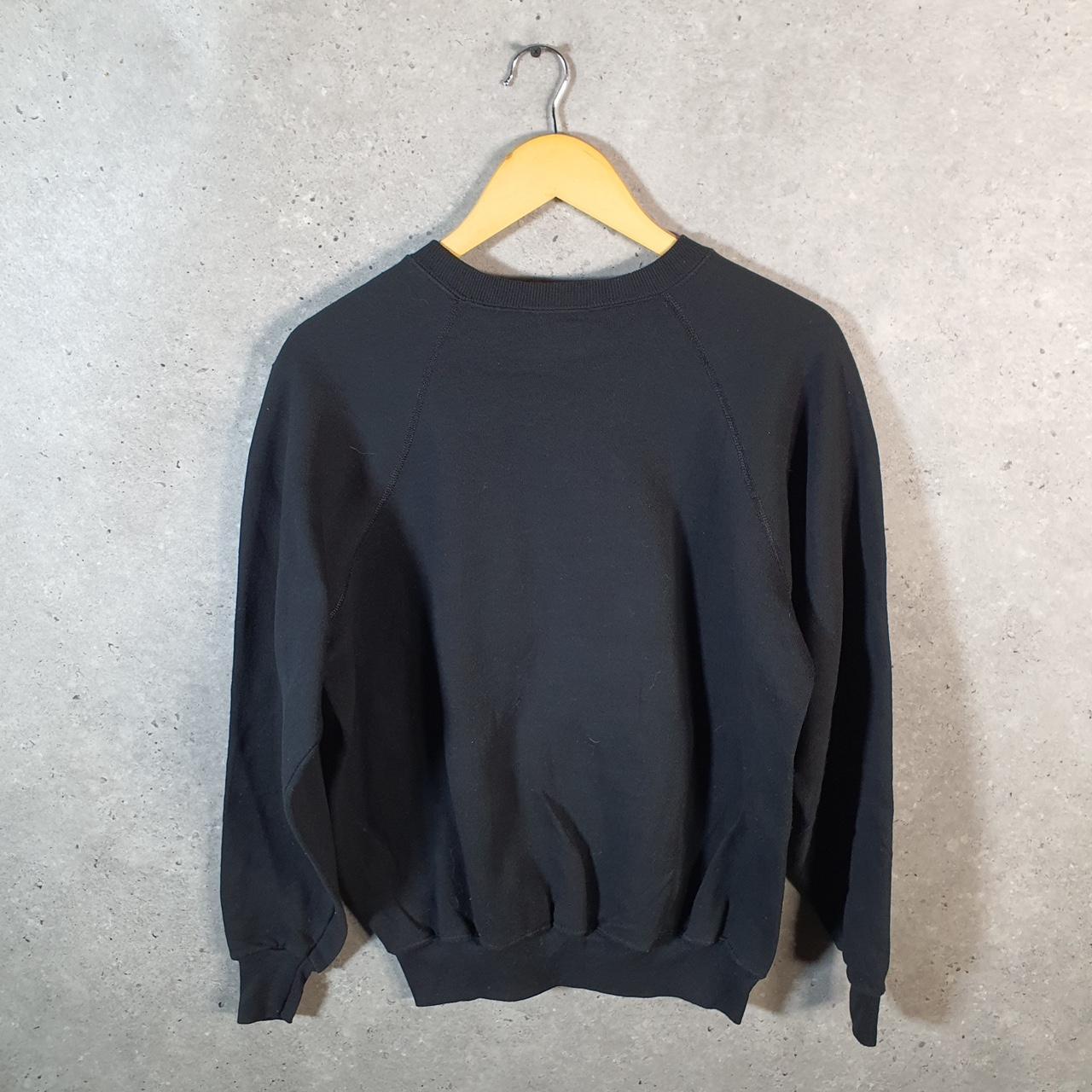 Vintage Lee Midweight Sweatshirt Men’s Large Black USA Flowers Embroidered