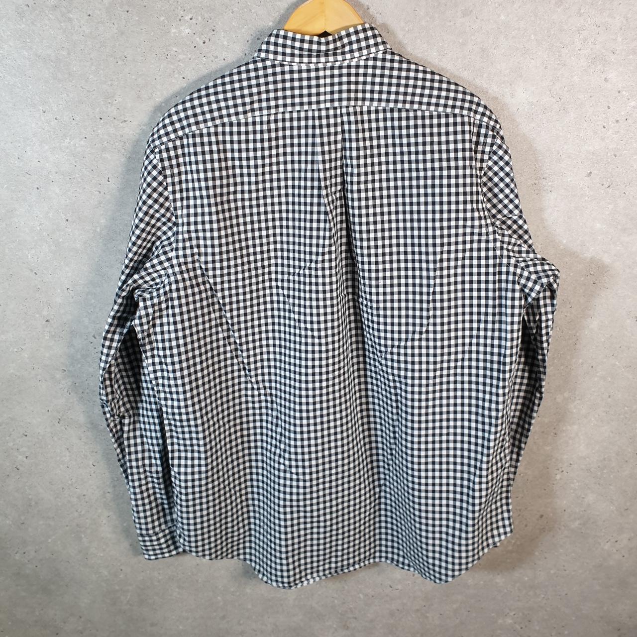 Vintage Ralph Lauren Button Down Shirt Men’s XL Grey Checkered Custom Fit Pony Cotton Big Fish Vintage