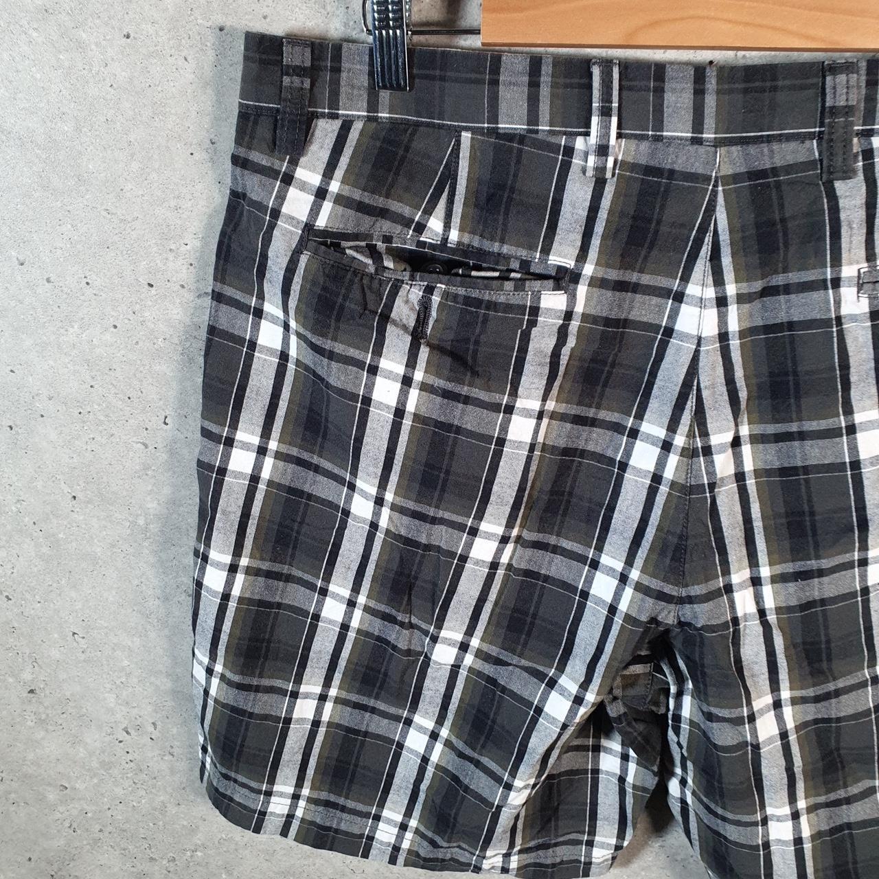 Vintage Chaps Ralph Lauren Polo Shorts Jorts Cargo Men’s W38 Checkered Black Baggy Cotton A4452