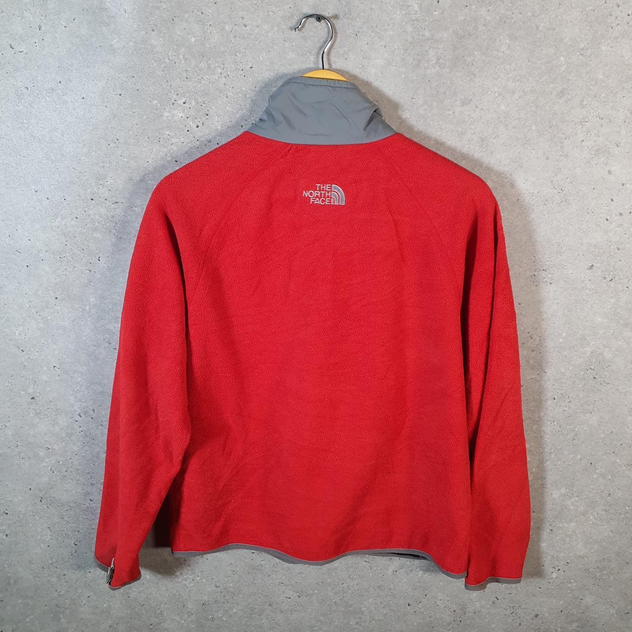 Vintage The North Face TNF Teddy Fleece Sweatshirt  Womens Medium Red Full Zip Logo