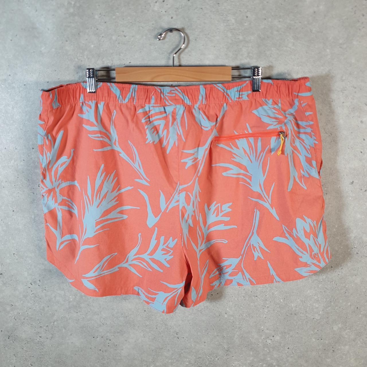 Vintage The North Face TNF Shorts Jorts Chino Cargo Womens 3XL Floral Orange Baggy Cotton