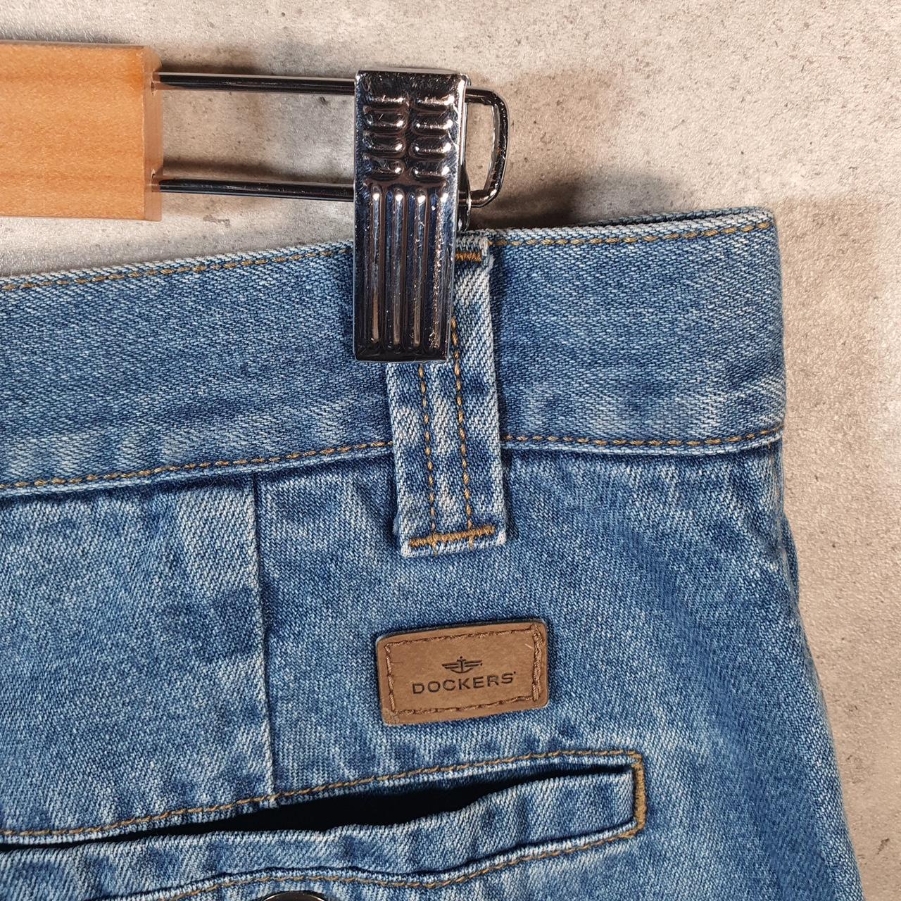 Vintage Dockers Denim Shorts Jorts Cargo Men’s W34 Blue Baggy Cotton