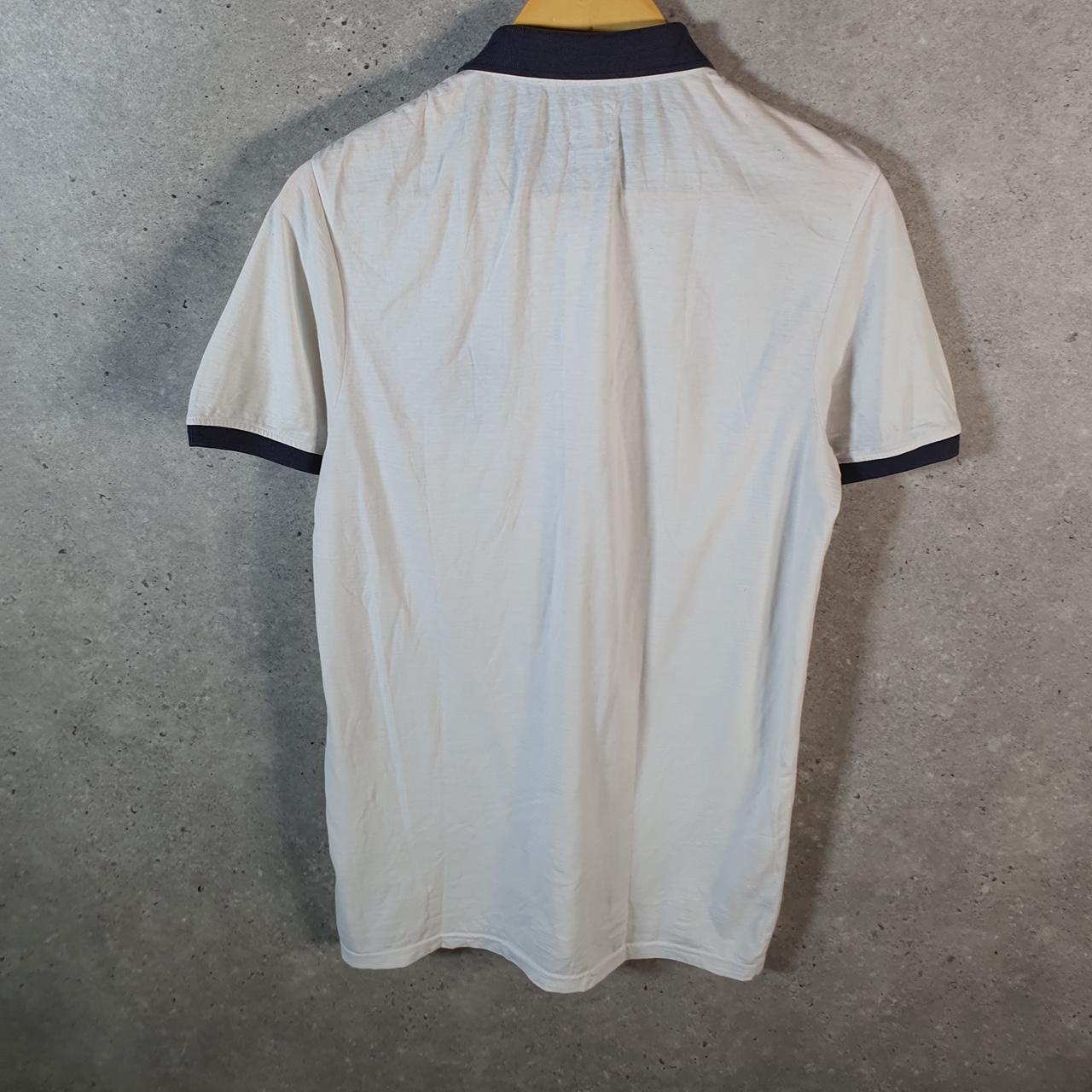 Vintage Lee Denim Polo Shirt Men’s Small White Muscle Fit Embroidered Logo