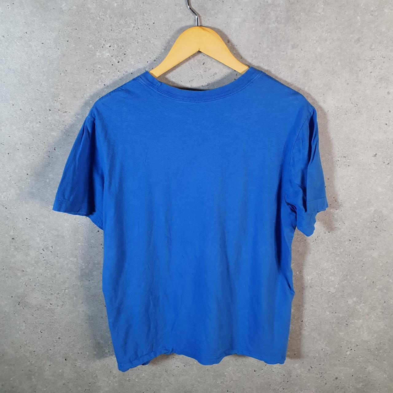 Vintage Nike Sportswear Spellout T Shirt Womens Medium Blue Logo Swoosh Athletic