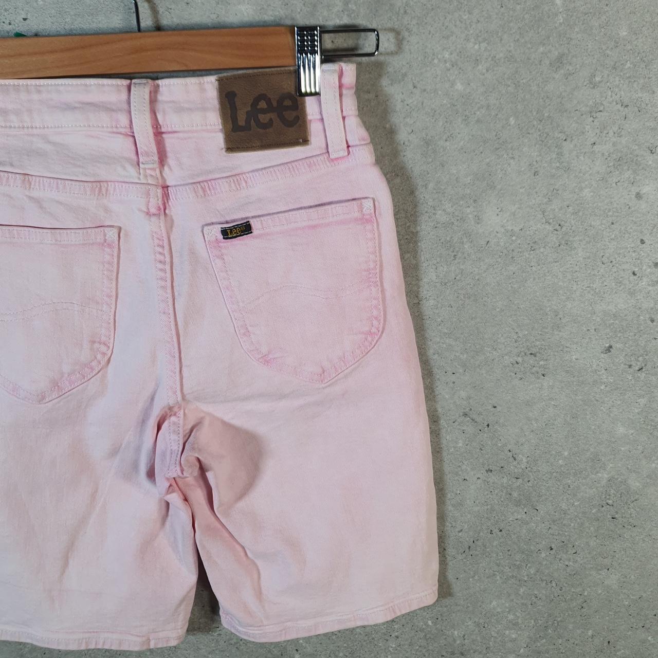 Vintage Lee Baggy Shorts Jorts Cargo Womens W26 Pink Denim Relaxed Cargo