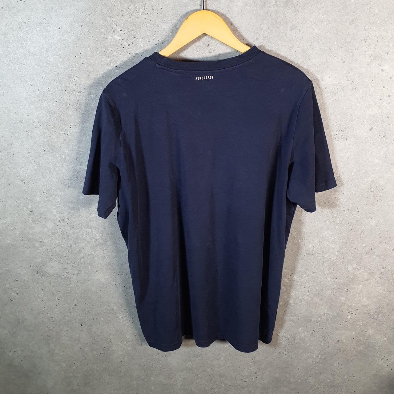 Vintage Adidas Aeroready End Plastic Waste T Shirt Men’s Large Navy Blue Three Stripes