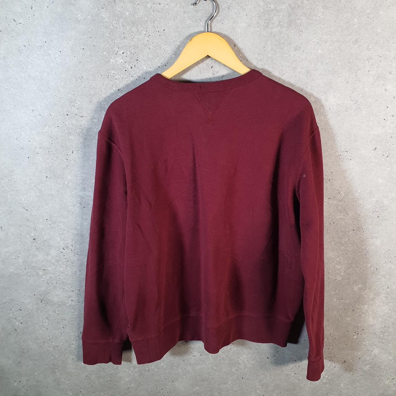 Vintage Ralph Lauren Polo Sweatshirt Men’s Medium Burgundy Red Boxy Baggy Pullover Pony