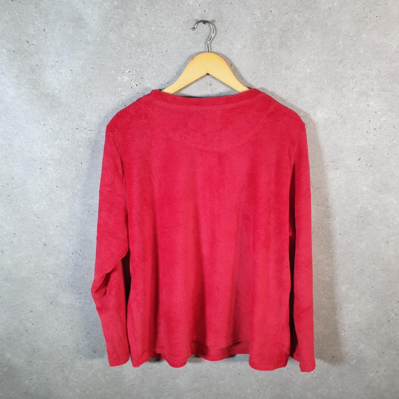Disney Mickey Mouse Fleece Pullover Sweatshirt Mens XL Red Embroidered Logo