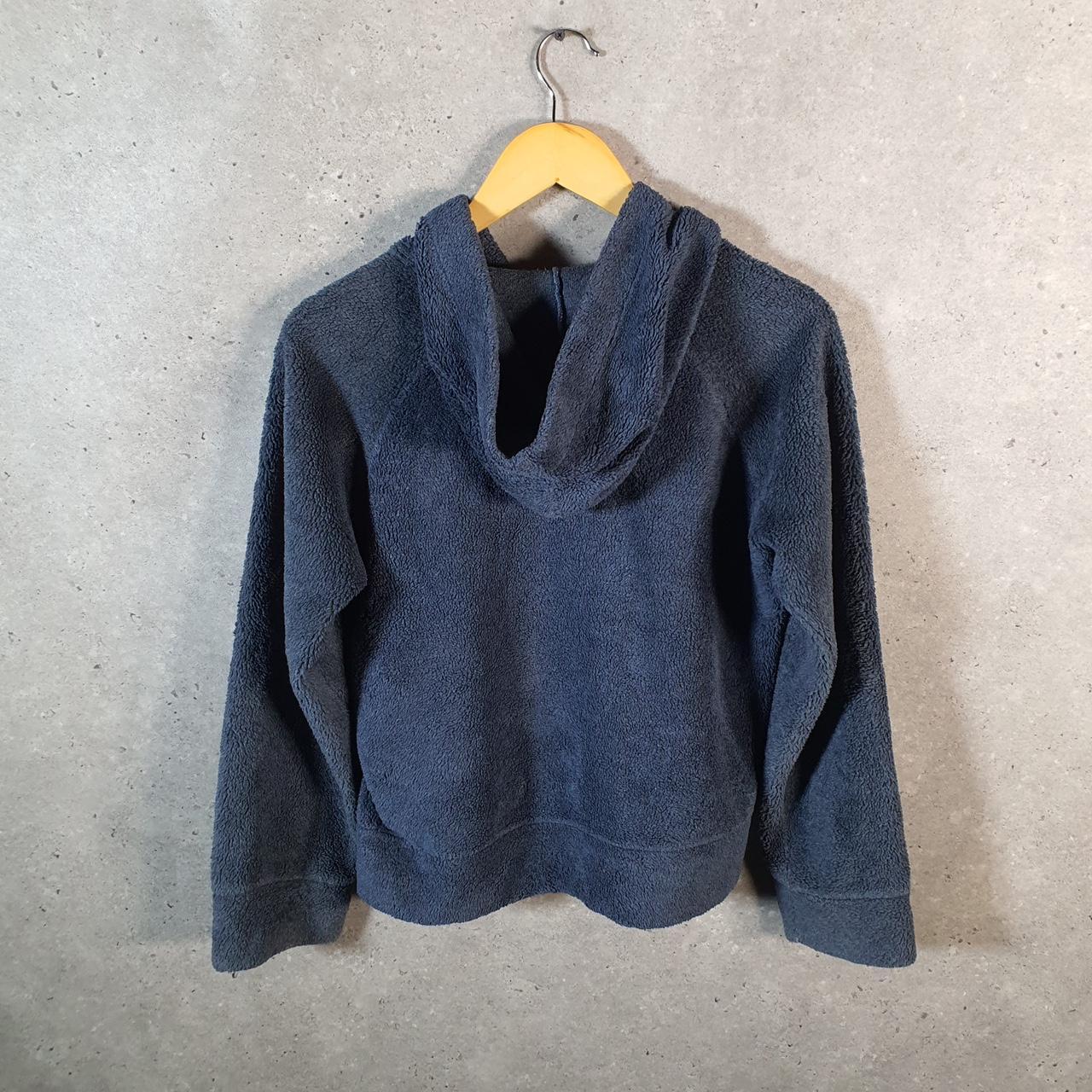 Vintage Lee Full Zip Fleece Hoodie Womens Medium Blue Spellout Logo Winter