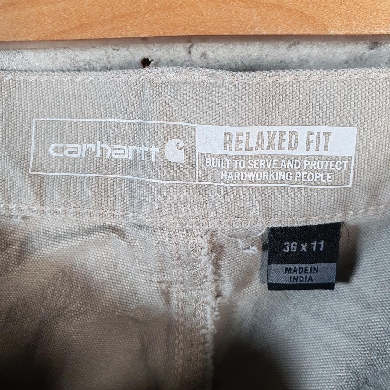 Vintage Carhartt Baggy Carpenter Shorts Jorts Cargo Men’s W36 Beige Relaxed Fit Workwear Big Fish Vintage