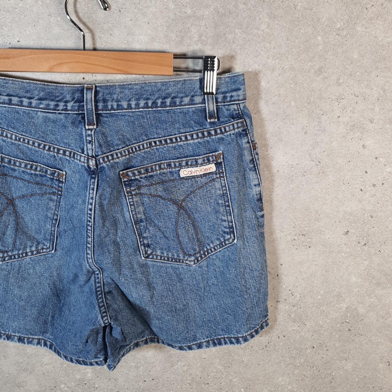 Vintage Calvin Klein Baggy Shorts Jorts Cargo Womens W32 Blue Relaxed Denim