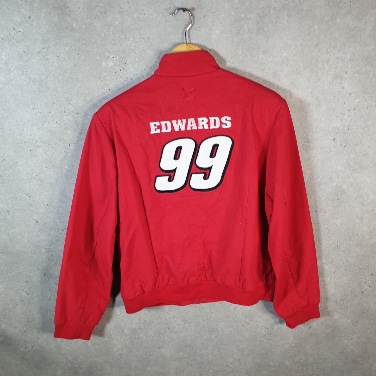 Vintage Nascar Chase Authentics Office Depot Edward’s 99 Bomber Jacket Womens Large Red Big Fish Vintage
