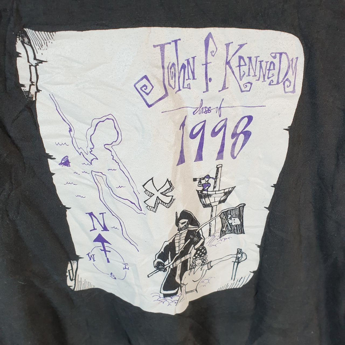 Vintage Hanes John F Kennedy 1998 USA Single Stitch T Shirt Men’s XL Black C8357