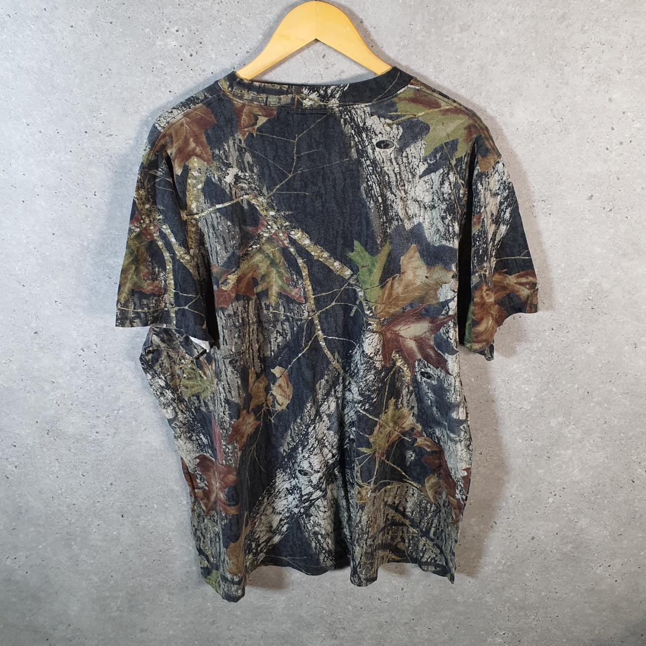 Vintage Russell Outdoors RealTree Camoflauge T Shirt Men’s XL Green Camo Short Sleeve