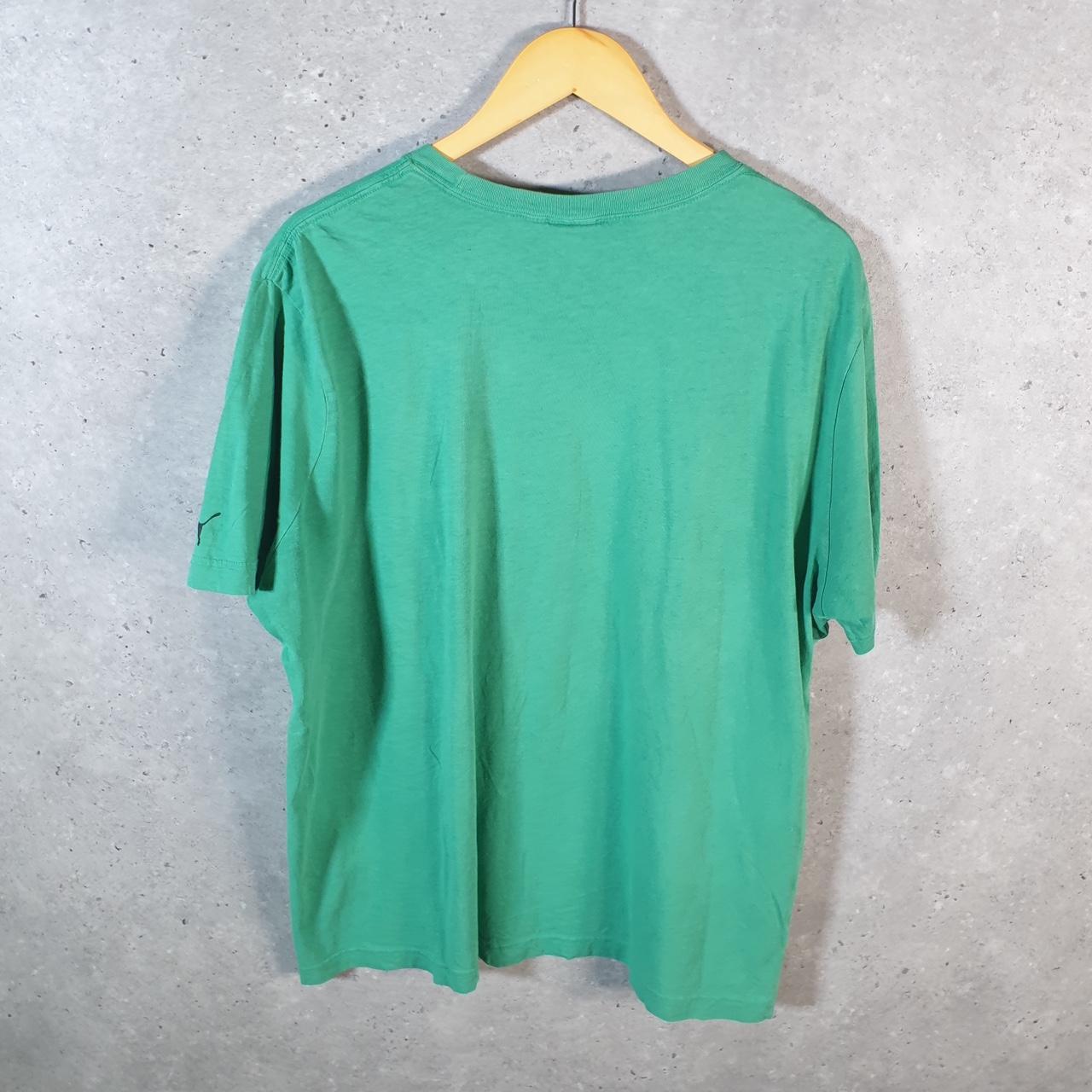 Vintage Puma Spellout T Shirt Mens XL Green Sports Logo Athletic