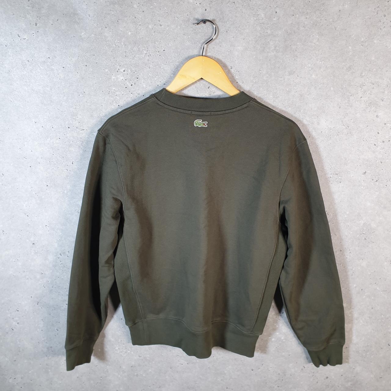 Vintage Lacoste Sweatshirt Men’s Small Green Pullover Logo Y2K Jumper Logo