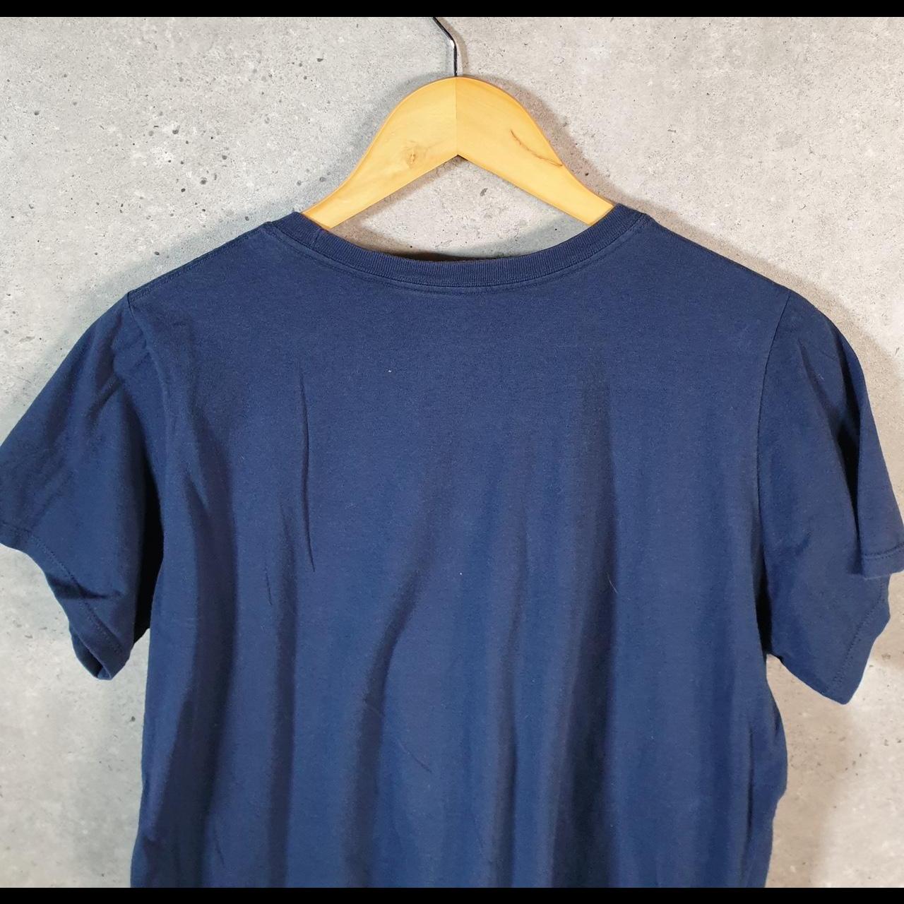 Vintage Nike T Shirt Womens 2XL Blue Printed Single Swoosh Logo Athletic C8287