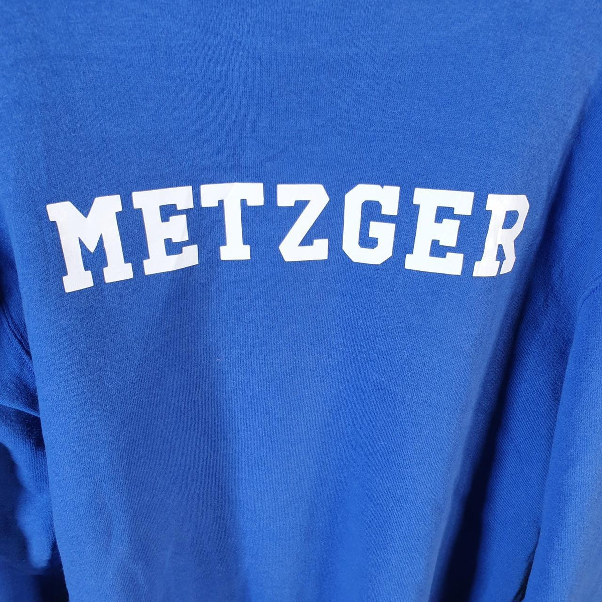 Vintage Russell Athletic Mava Metzger Hoodie Men’s Medium Blue Pullover Baggy