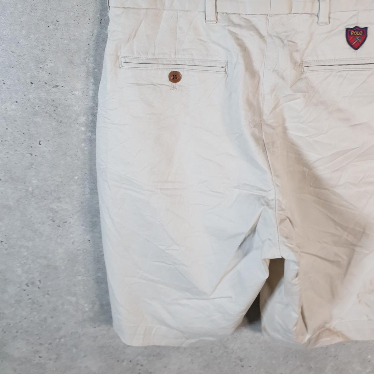 Vintage Ralph Lauren Polo Shorts Jorts Chino Cargo Men’s W30 Beige Baggy Cotton