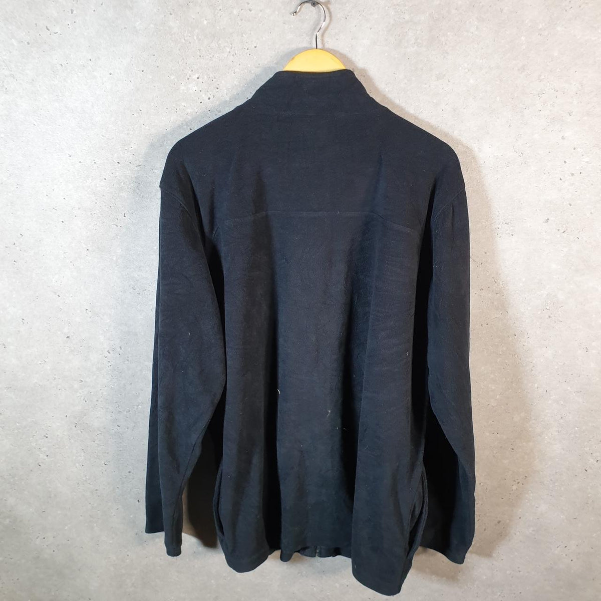 Vintage Reebok Full Zip Fleece Sweatshirt Mens 2XL Black Logo Winter