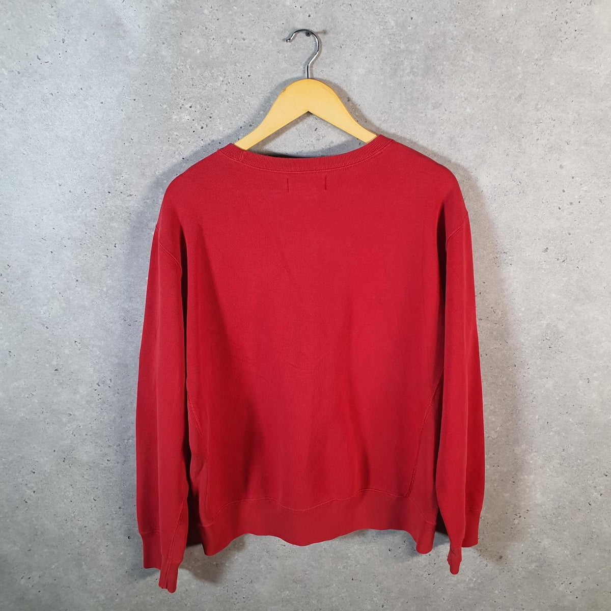 Vintage Ralph Lauren Polo Sweatshirt Men’s Large Red Boxy Baggy Cotton Pullover Pony