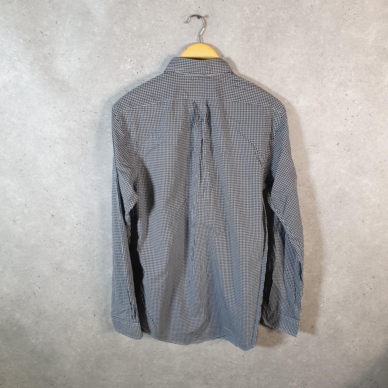 Vintage Ralph Lauren Button Down Shirt Men’s Medium Grey Checkered Slim Fit Cotton Pony