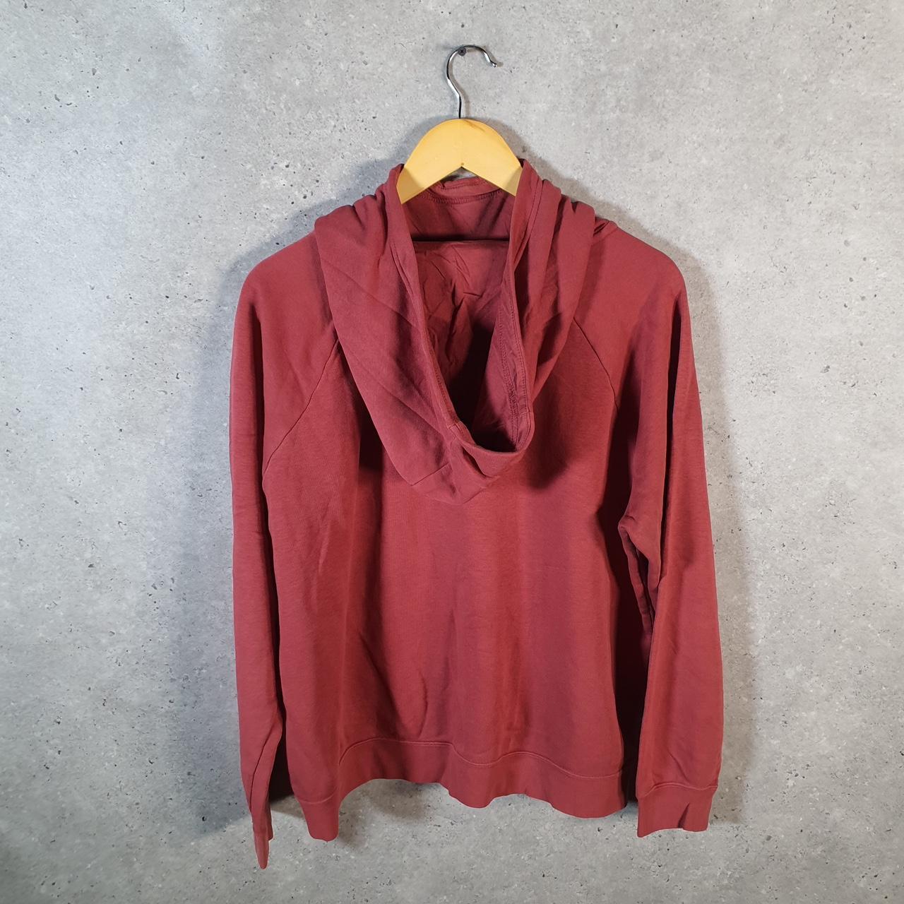 Vintage Nike Club Hoodie Womens Large Burgundy Red Swoosh Y2K Pullover Logo