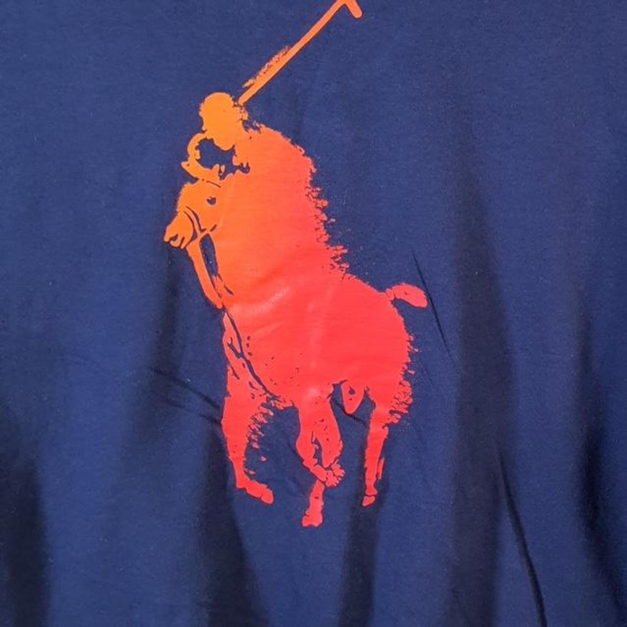 Vintage Ralph Lauren Polo Spellout T Shirt Men’s Medium Blue Classic Fit Pony