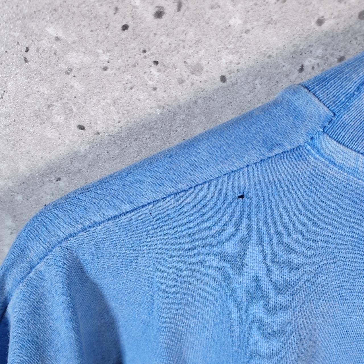 Vintage Anvil Luckenback Texas Embroidered USA 90s Single Stitch T Shirt Men’s Large Blue C9448