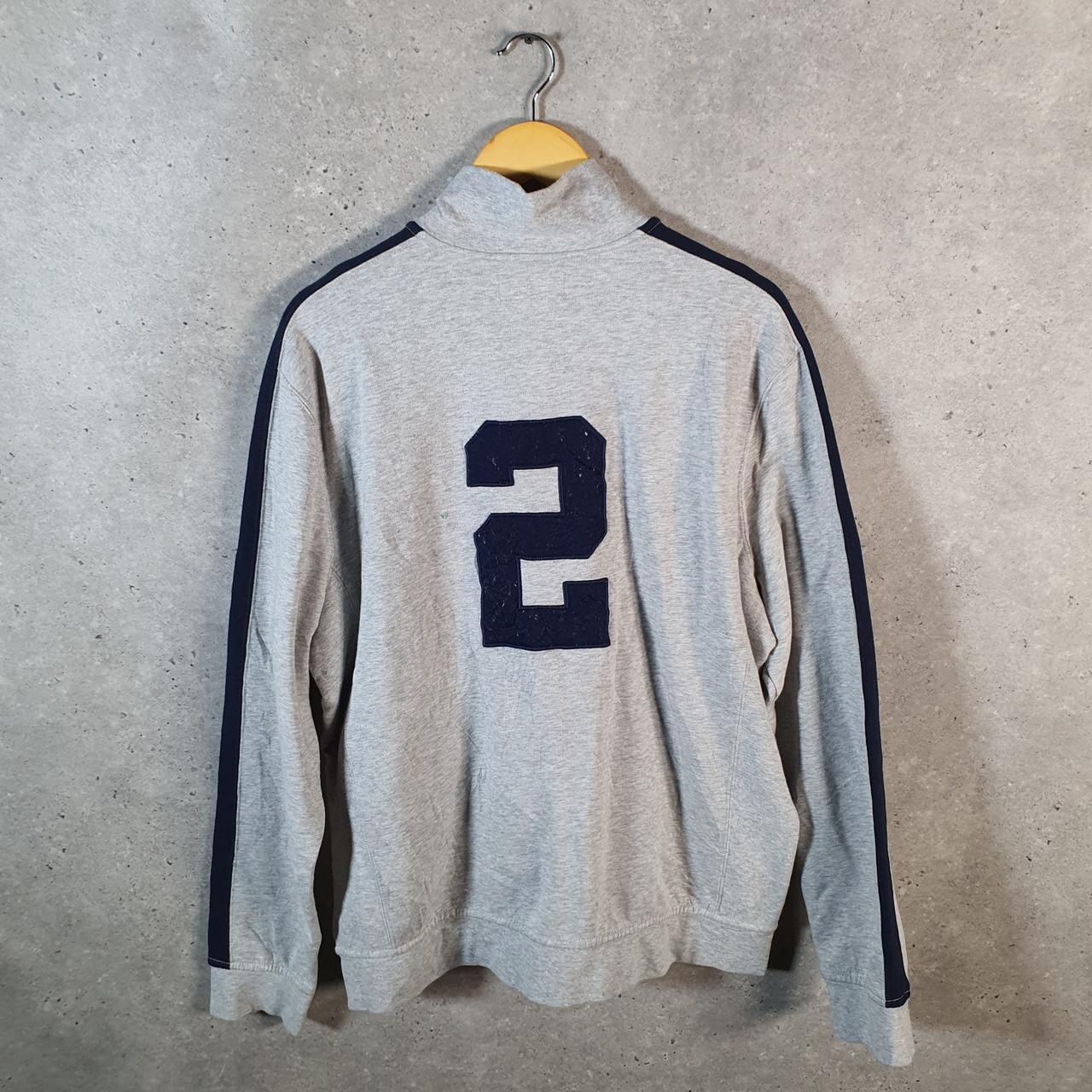 Vintage Ralph Lauren Polo Crest Badge Sweatshirt Men’s XL Grey Cotton Full Zip Pony