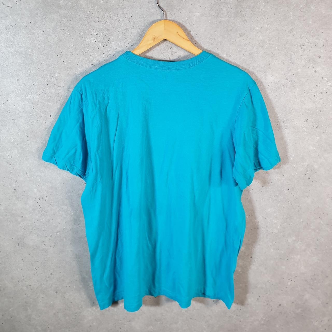 Vintage Nike T Shirt Men’s Large Blue Printed Single Swoosh Logo Athletic C8240