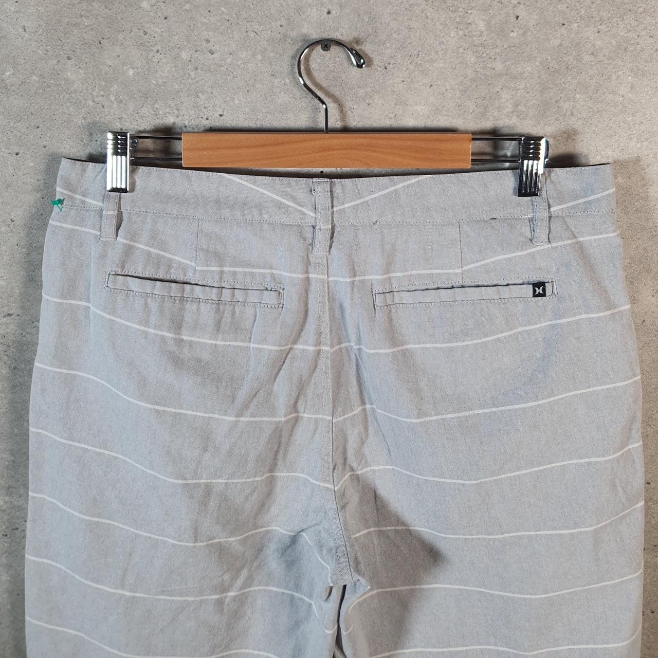 Vintage Hurley Chino Shorts Jorts Cargo Men’s W32 Grey Striped Baggy Cotton A4325