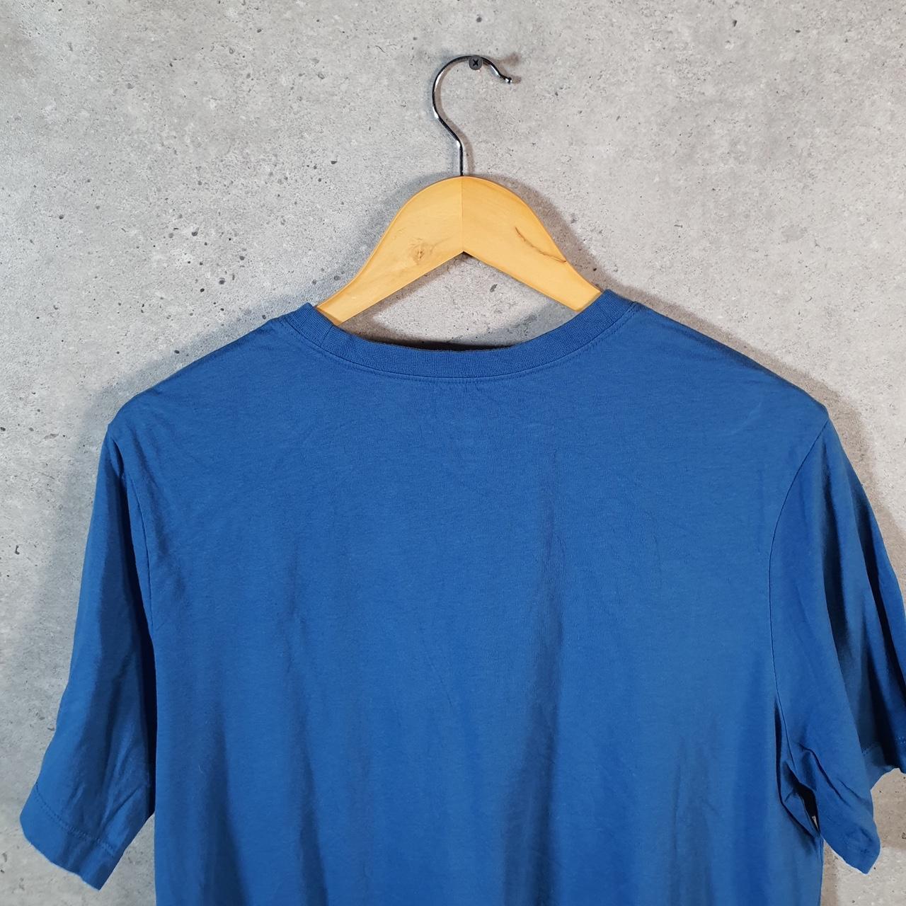 Vintage Nike Club T Shirt Men’s Large Blue Printed Single Swoosh Logo Athletic Big Fish Vintage