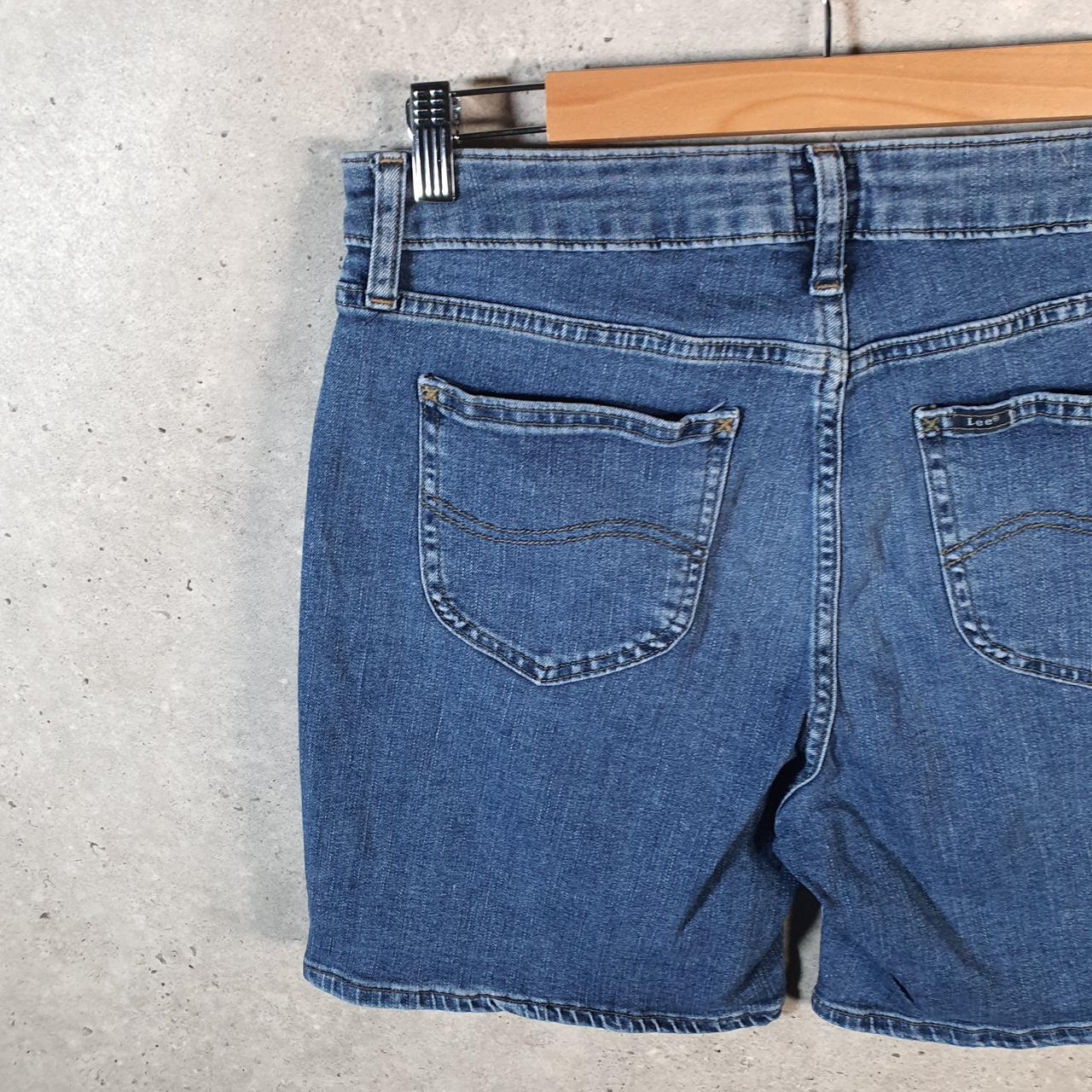 Vintage Lee Baggy Shorts Jorts Cargo Womens W32 Blue Denim Relaxed Cargo