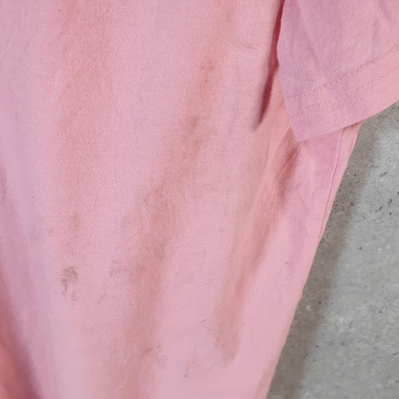 Vintage Adidas Spellout T Shirt Womens XL Pink Three Stripes Logo Athletic