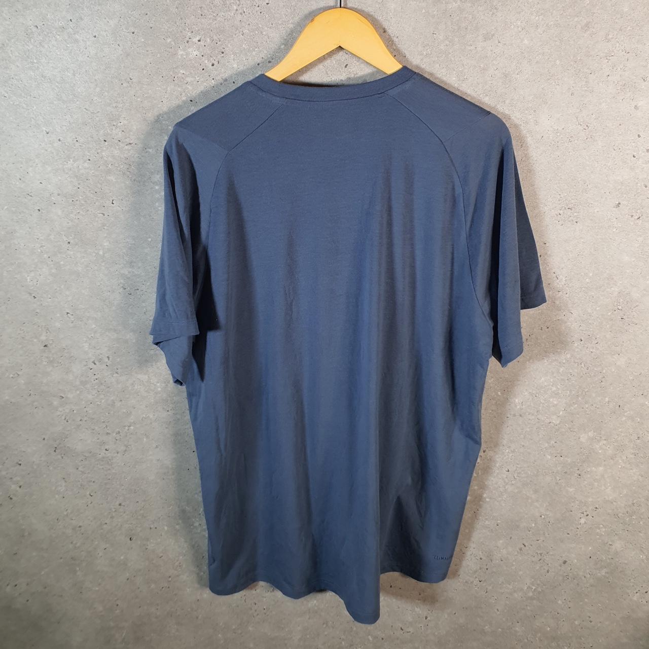 Vintage Adidas Freelift ClimaLite T Shirt Men’s XL Blue Three Stripes Logo Athletic