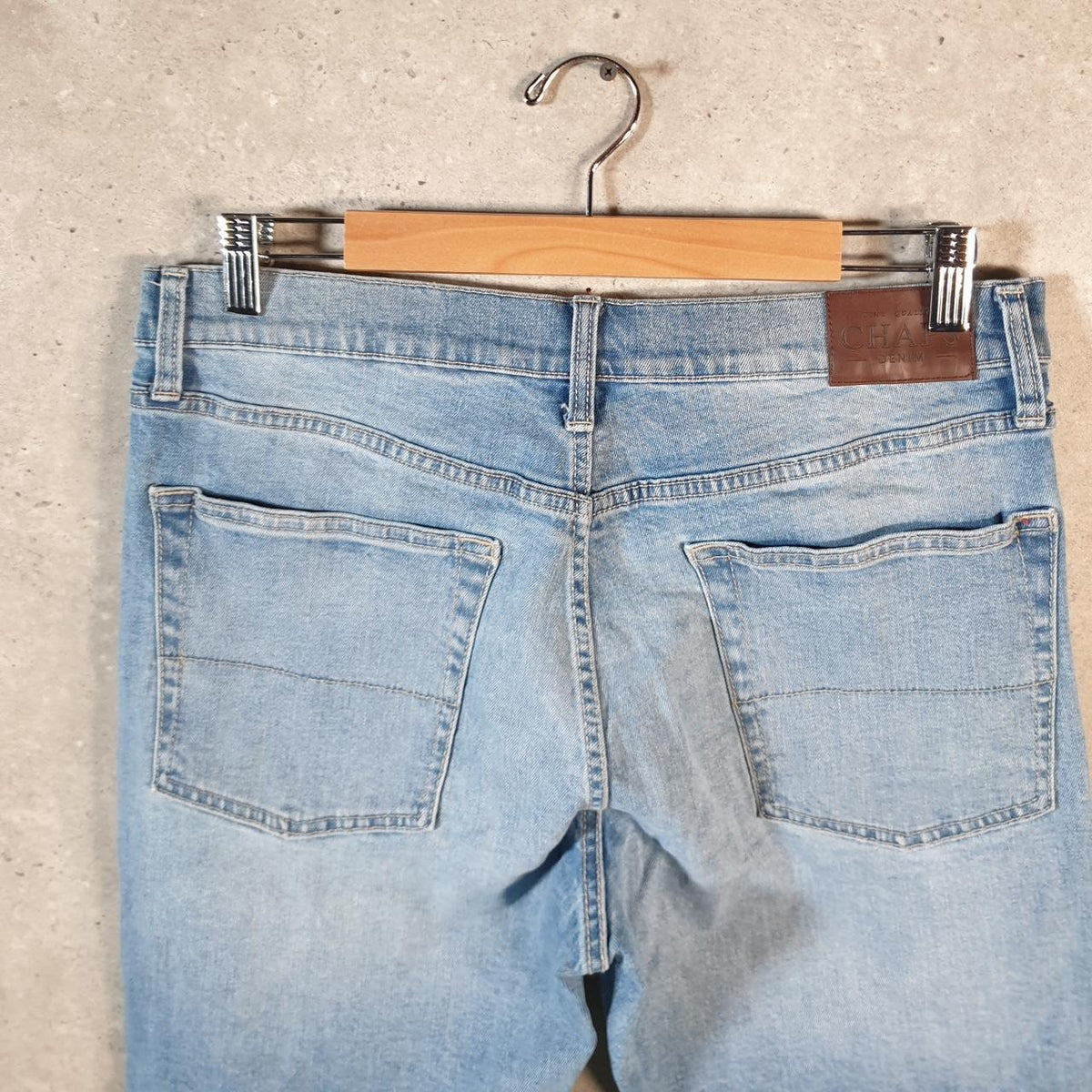 Vintage Chaps Ralph Lauren Baggy Shorts Jorts Cargo Mens W32 Blue Relaxed Denim
