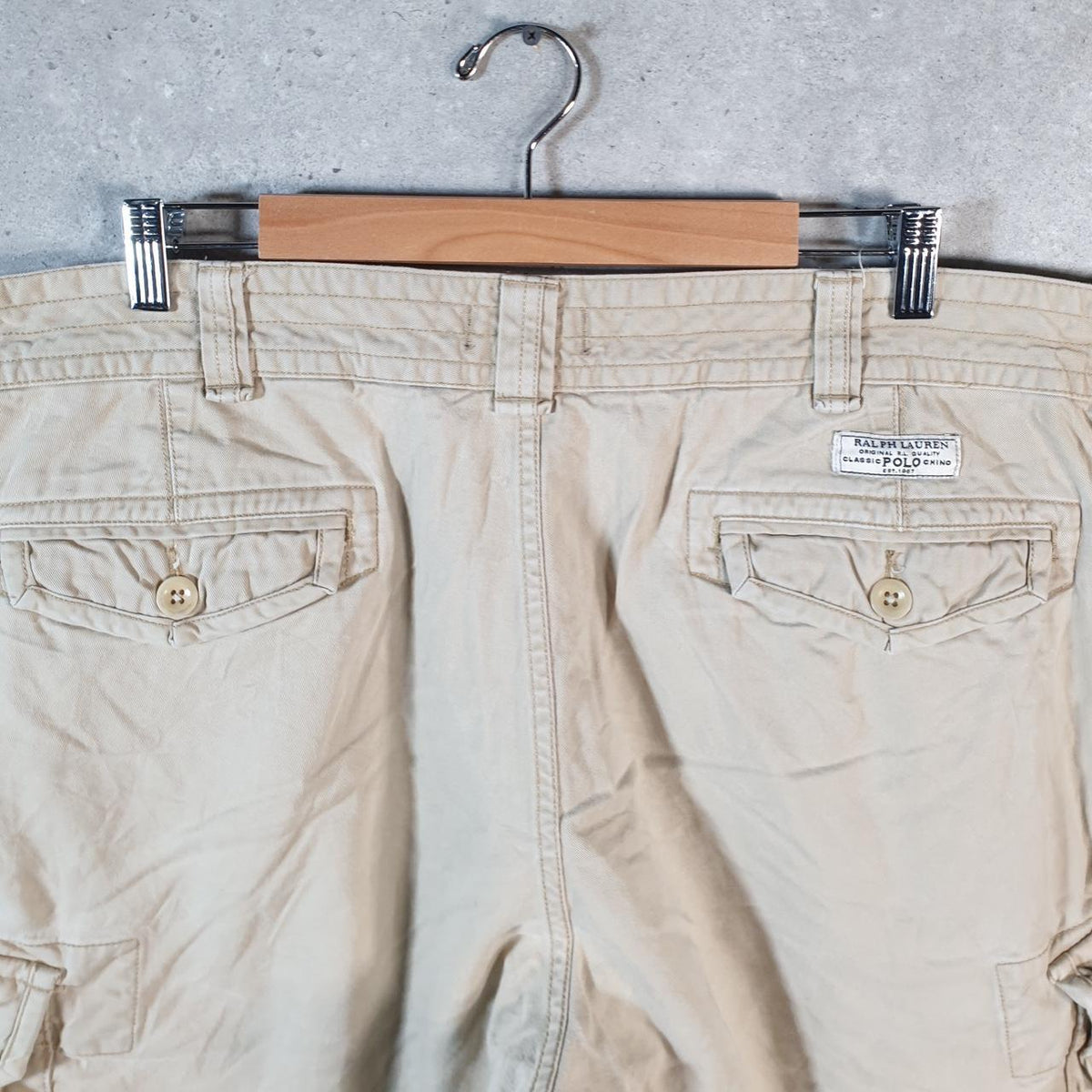 Vintage Ralph Lauren Polo Shorts Jorts Chino Cargo Men’s W42 Brown Baggy Cotton
