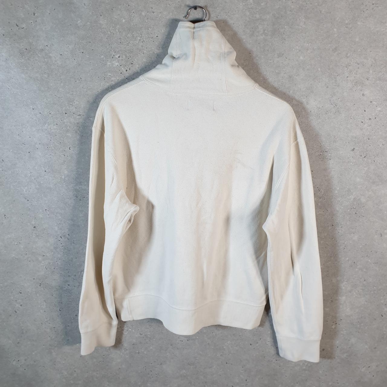 Vintage Ralph Lauren Polo 1/4 Button Sweatshirt Men’s Medium White Cotton Pullover Pony