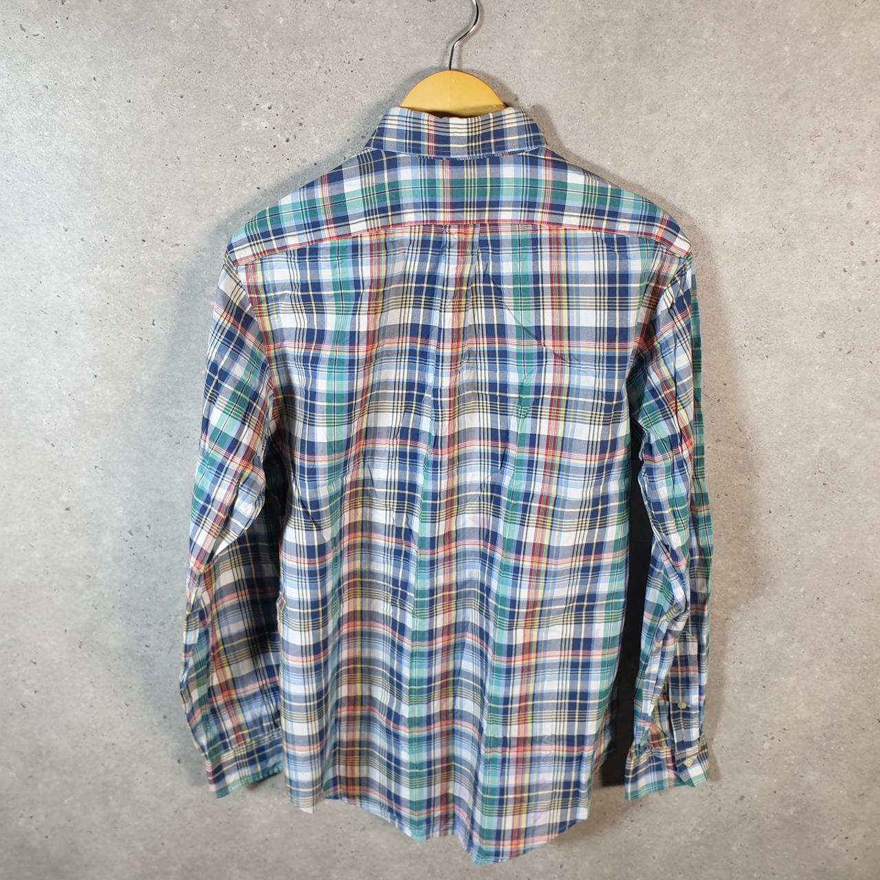 Vintage Ralph Lauren Button Down Shirt Men’s Medium Checkered Custom Fit Pony Cotton