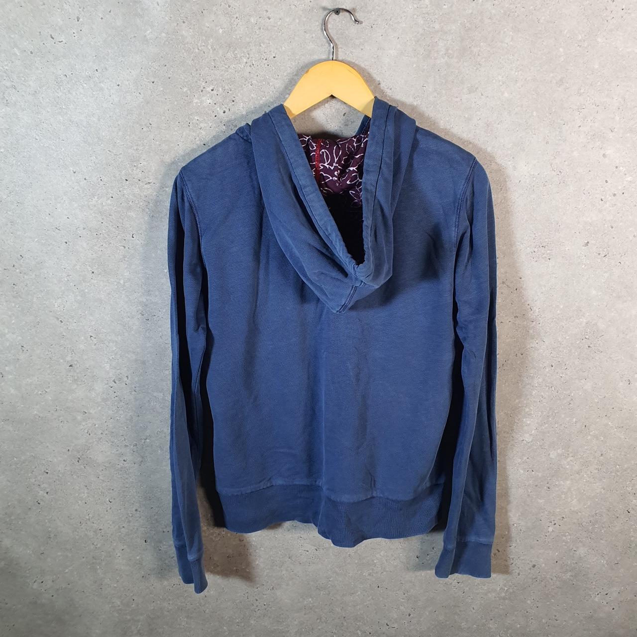 Vintage Napapijri Full Zip Hoodie Womens Large Blue Logo Spellout