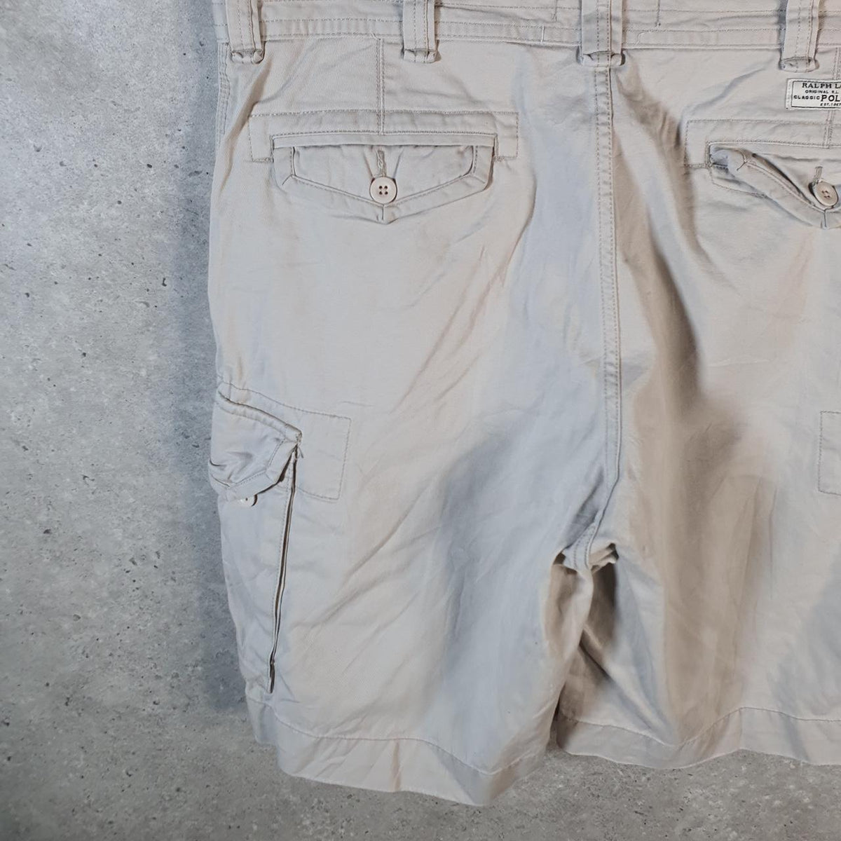 Vintage Ralph Lauren Polo Shorts Jorts Chino Cargo Men’s W38 Brown Baggy Cotton