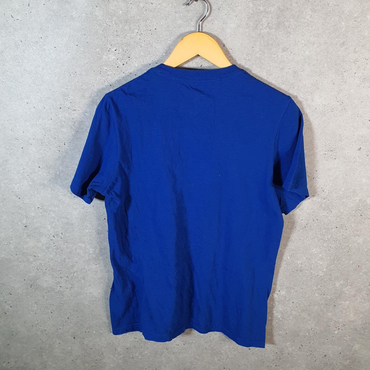 Vintage Adidas Amplifier T Shirt Men’s Small Blue Three Stripes Logo Athletic