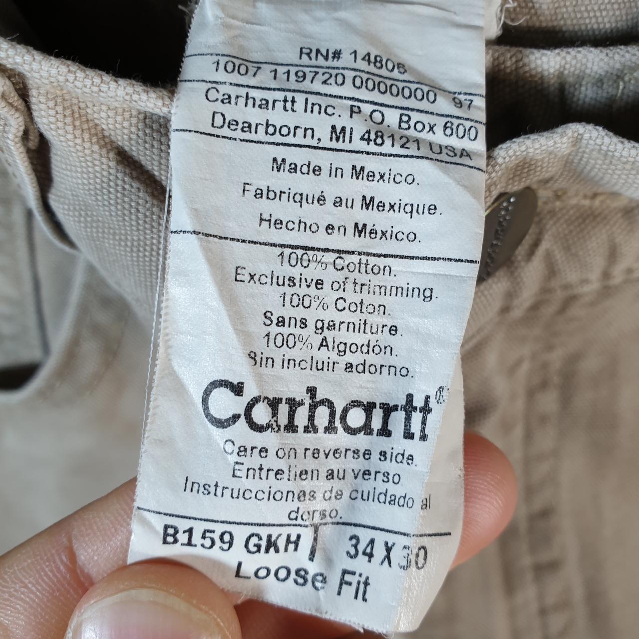 Vintage Carhartt Carpenter Trousers Mens W34 L29 Brown Loose Fit Workwear