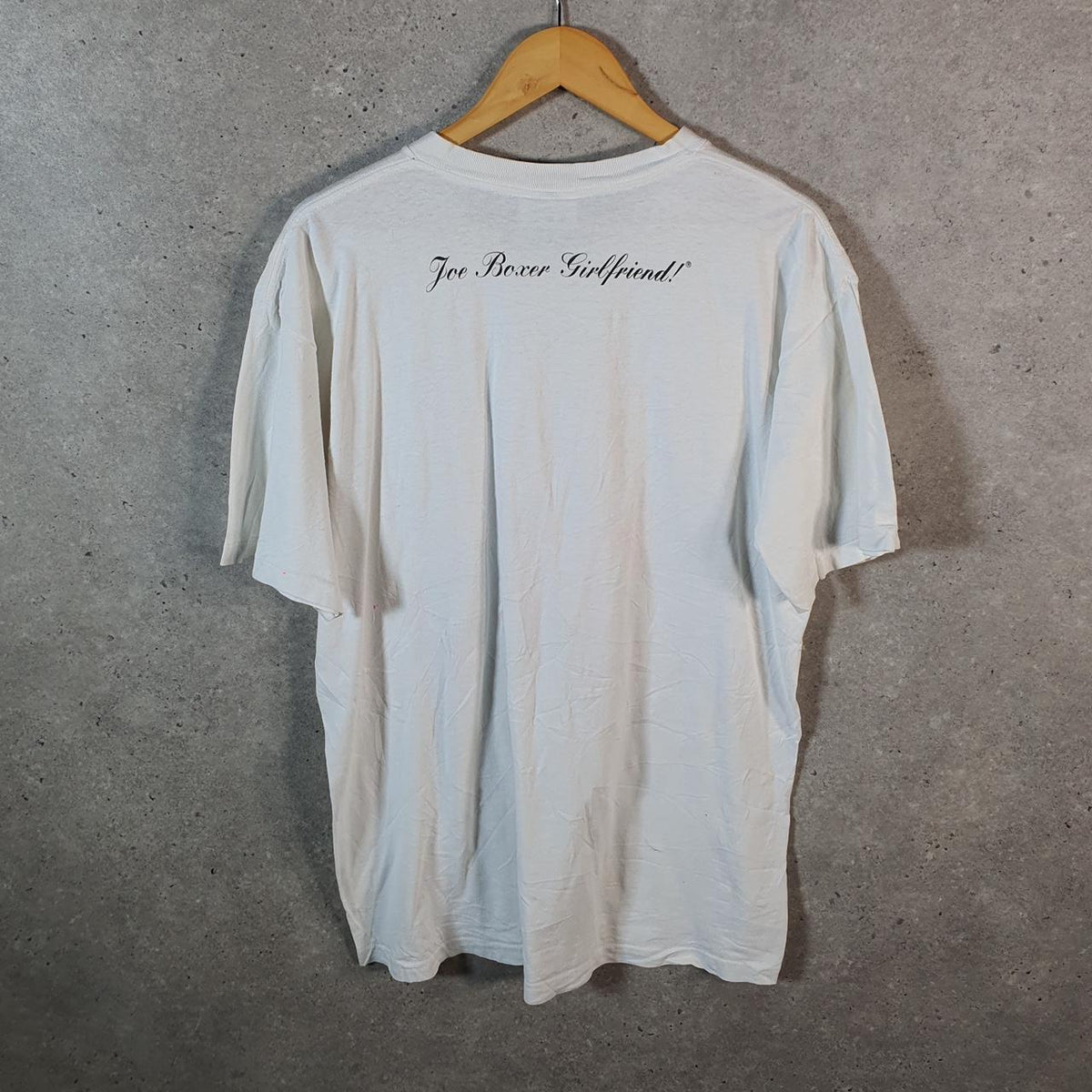 Vintage Joe Boxer Girlfriend Dog Singing 90s USA Single Stitch T Shirt Men’s Large White