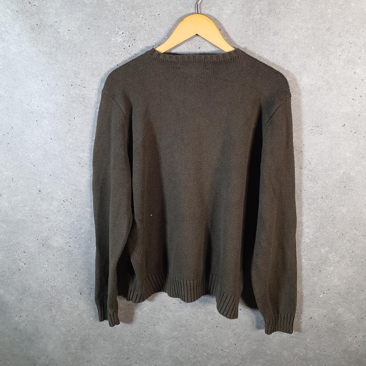 Vintage Ralph Lauren Polo Knit Sweatshirt Men’s XL Khaki Green Cotton Pullover Pony