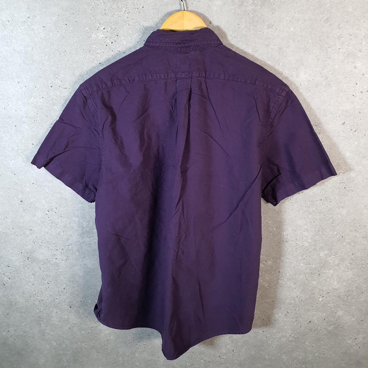 Vintage Ralph Lauren Button Down Shirt Men’s L Purple Classic Fit Short Sleeve Pony Cotton