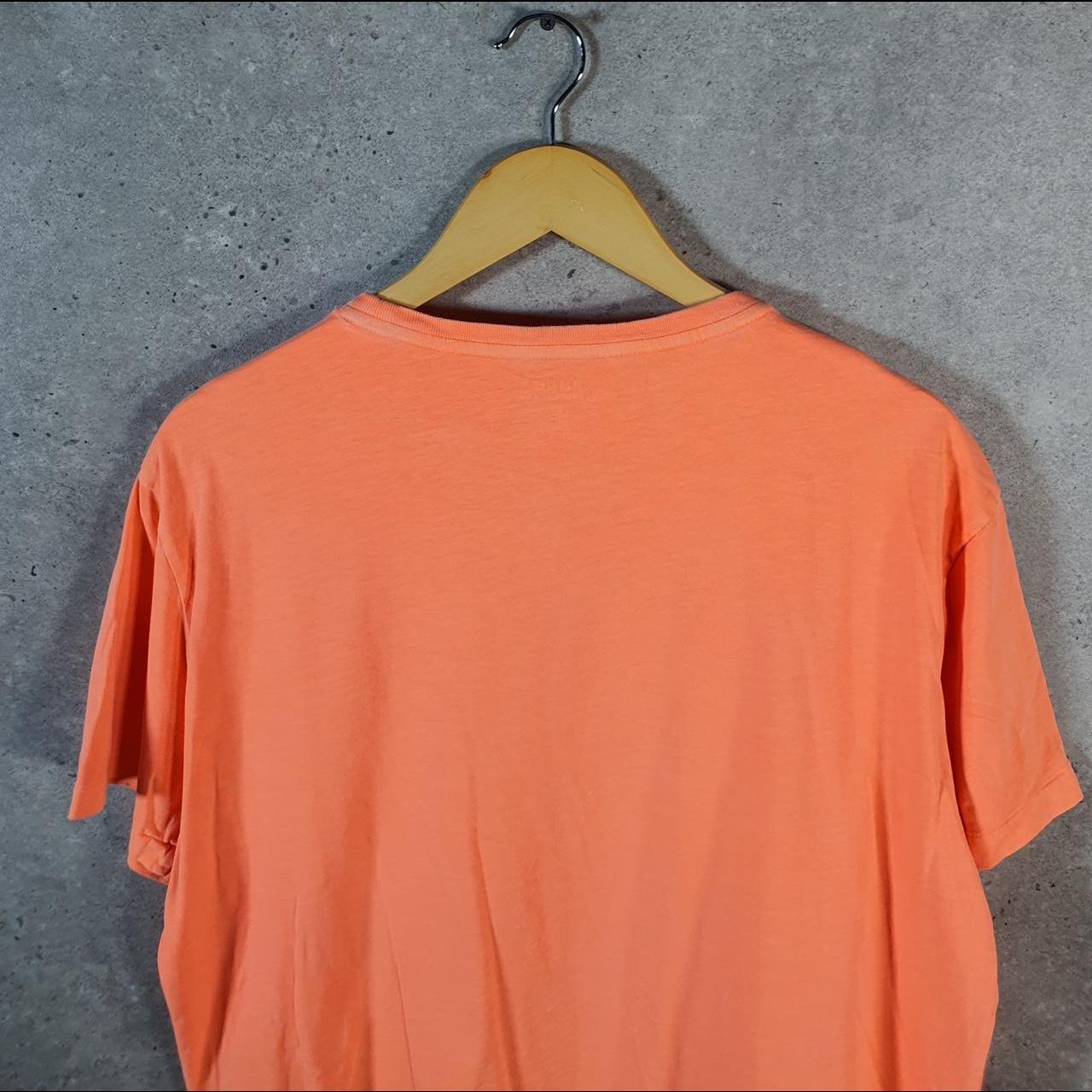 Vintage Ralph Lauren Polo Sport T Shirt Men’s Large Orange Classic Fit Embroidered Pony C8633