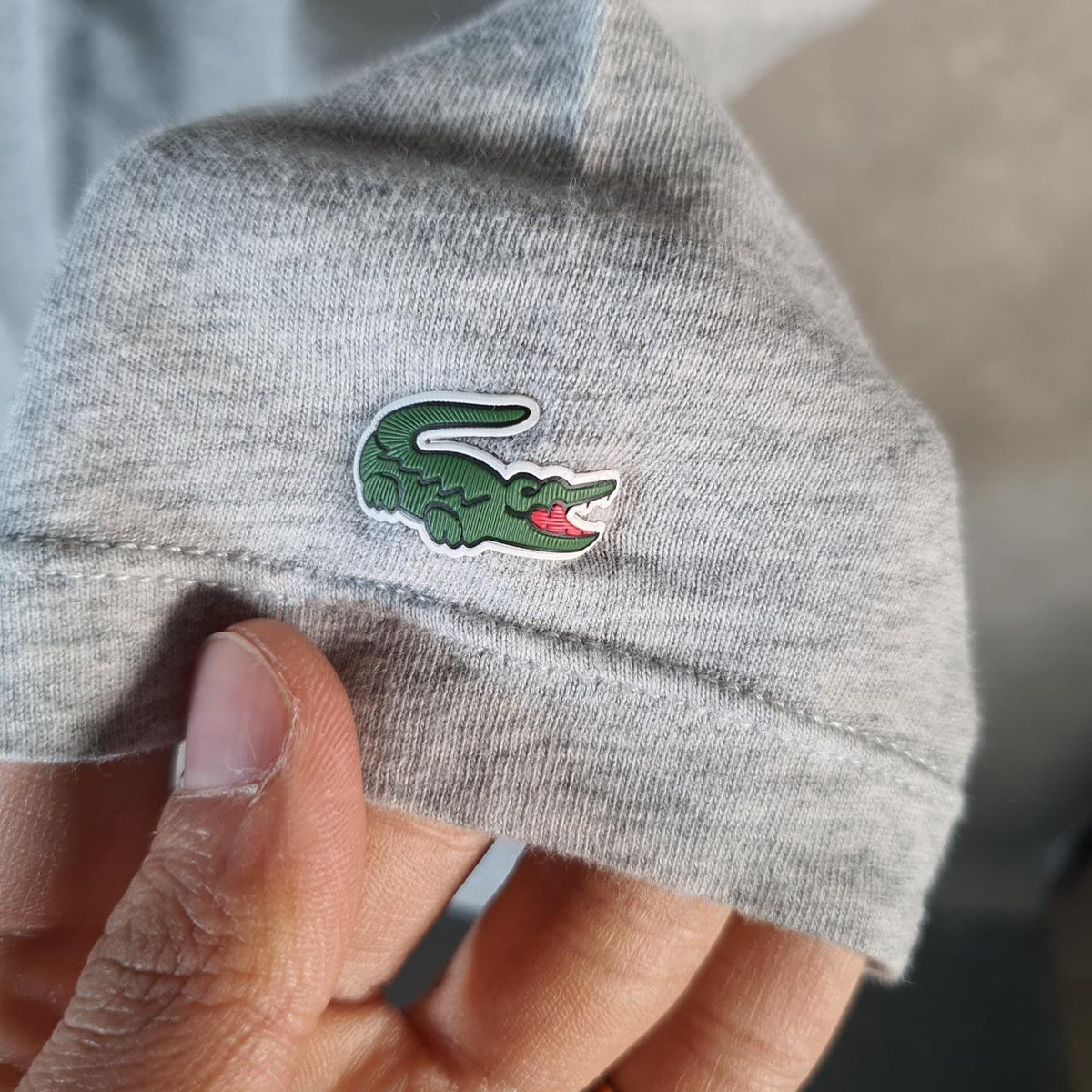 Vintage Lacoste T Shirt Men’s Medium Grey Logo Graphic
