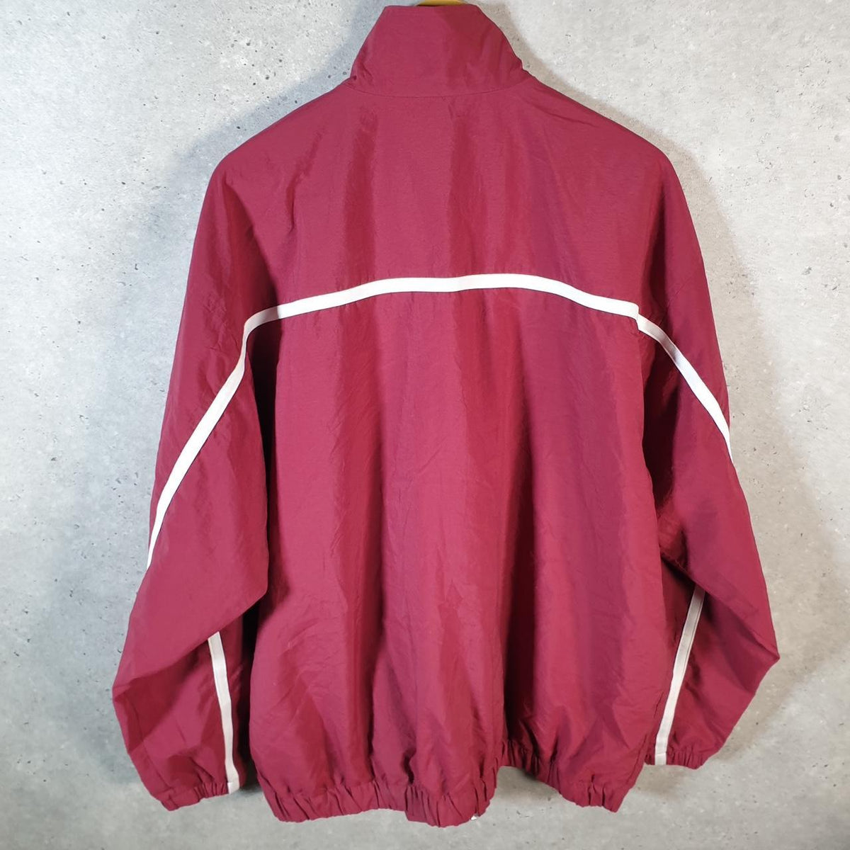 Vintage Nike Team Windbreaker Track Jacket Mens XL Burgundy Red USA Swoosh Full Zip